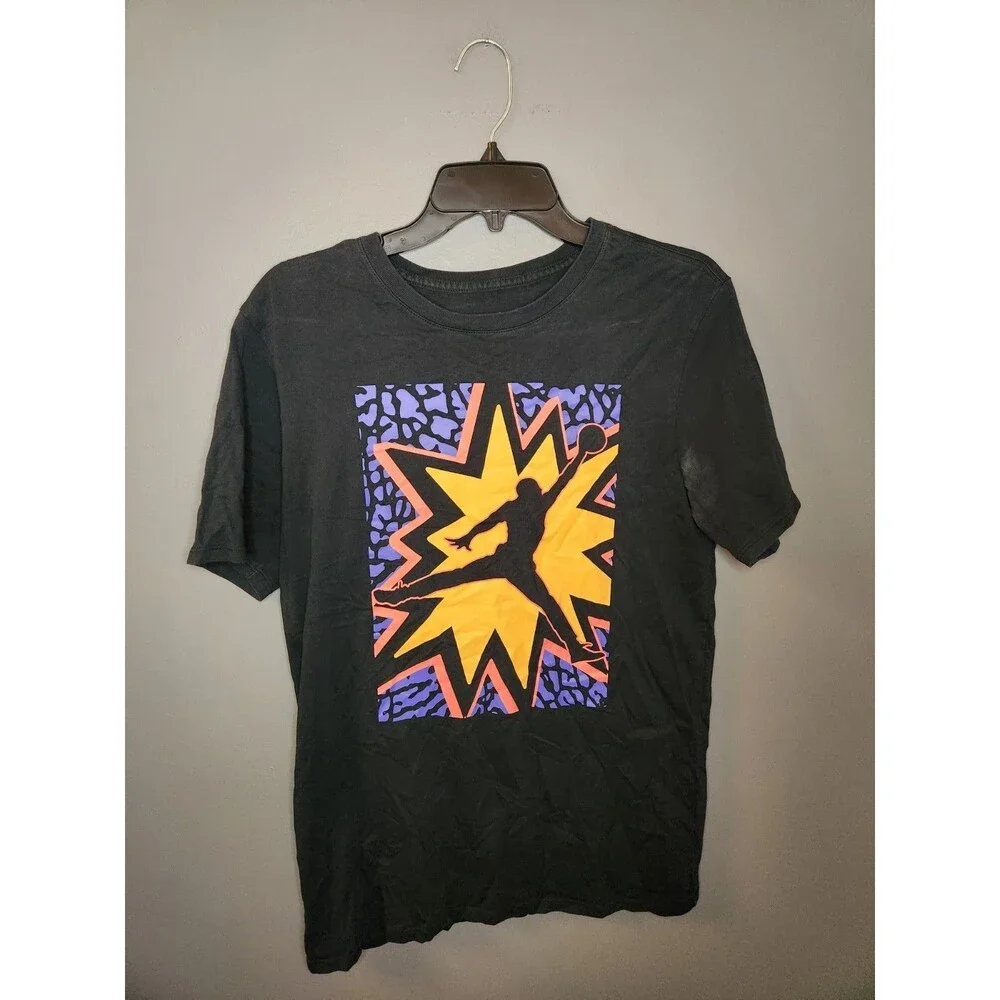 Nike Air Jordan T-Shirt Men's M Black Short Sleeve Jumpman‎ Logo Basketball